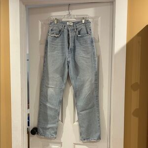 Agolde Women's High Rise Light Blue Jeans